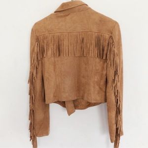 Suede Moto Fringe Jacket